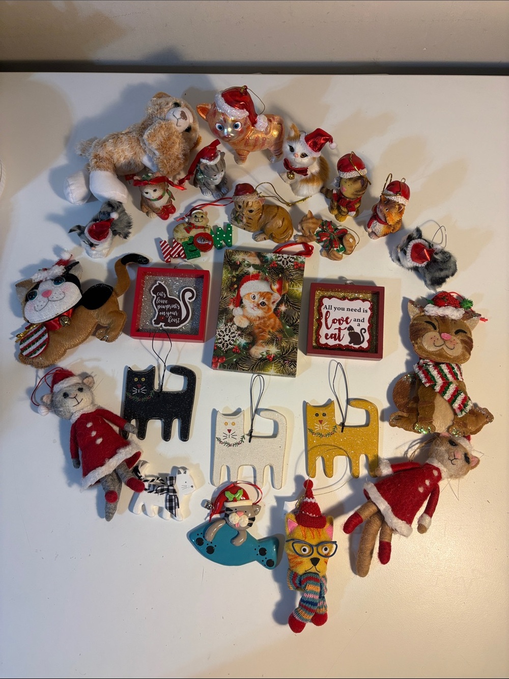 Assorted Cat-Themed Pet Ornaments -